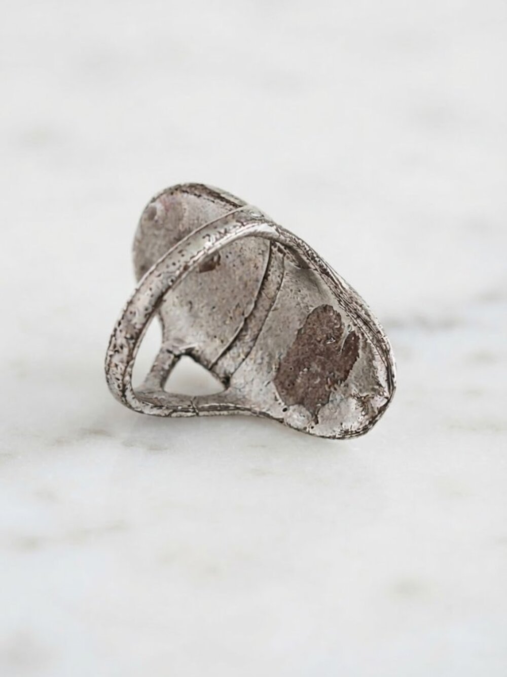 Silver Turquoise Oval Statement Ring - Women Jewelry - Picture 4 of 6
